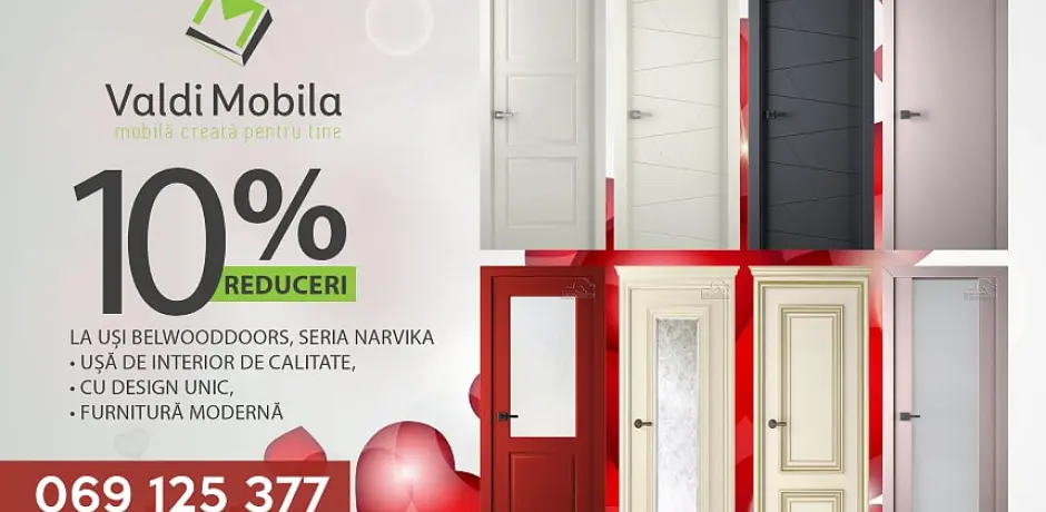 Начни февраль с 10% скидкой на двери "Belwooddoors" в Valdimobila