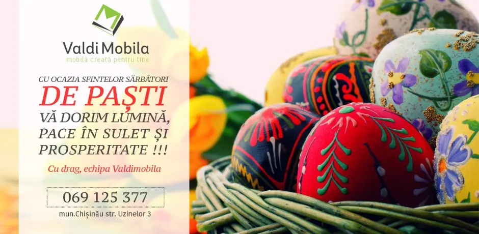 Valdimobila îți urează un Paște luminat alături de cei dragi