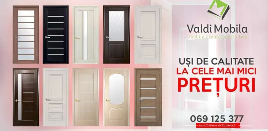 Поймай супер акцию от ValdiMobila! Межкомнатные двери со скидкой -20%