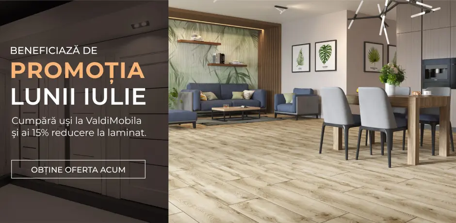 Înnoiește-ți casa avantajos! Cumpără uși la ValdiMobila și ai 15% reducere la laminat
