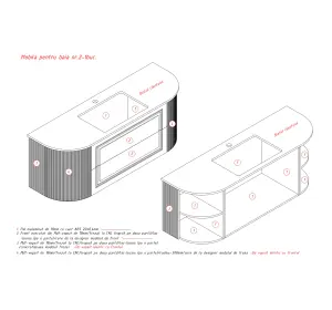 Mobilier pentru baie din MDF vopsit „Almeria“-5