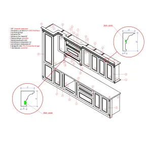Bucătărie în stil clasic din MDF vopsit „Venetia“-5