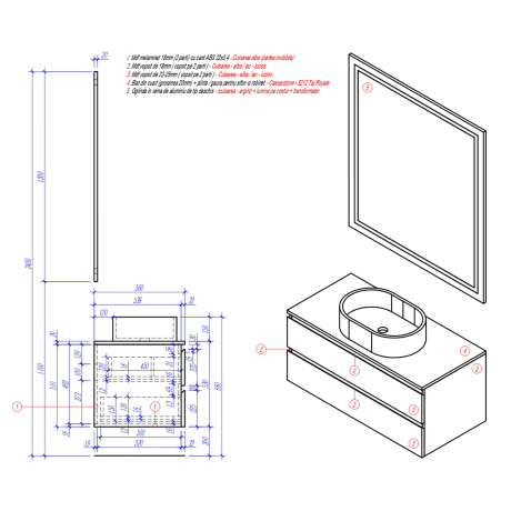 Mobilier pentru baie din MDF vopsit ,,Barcelona"-3
