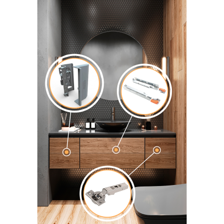 Mobilier pentru baie din Mdf cu furnir „Caceres“-2