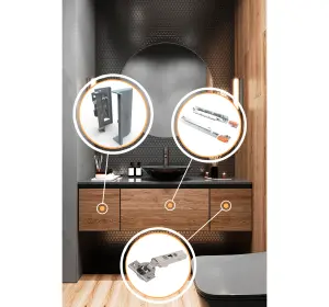 Mobilier pentru baie din Mdf cu furnir „Caceres“-2