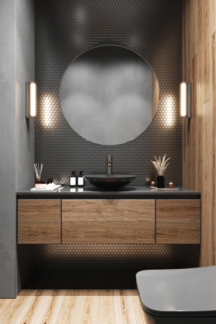 Mobilier pentru baie din Mdf cu furnir „Caceres“-1