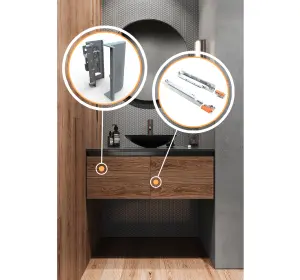 Mobilier pentru baie din Mdf cu furnir „Burgos“-2