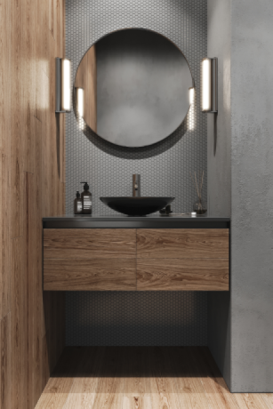 Mobilier pentru baie din Mdf cu furnir „Burgos“-1