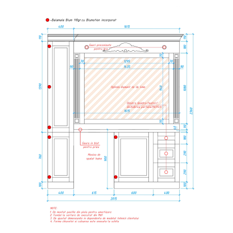 Mobilier pentru baie din MDF vopsit ,,Tarragona"-5