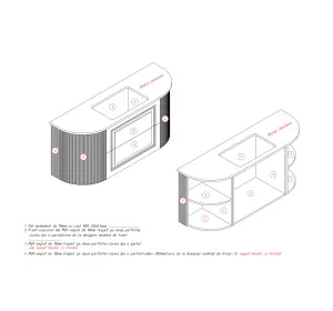Mobilier pentru baie din MDF vopsit ,,Pontevedra"-3