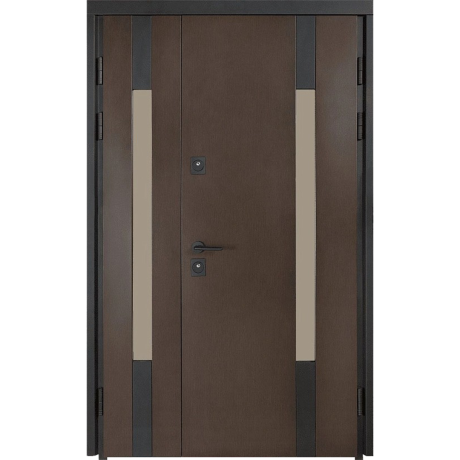 Ușă intrare casă Bulat House 706 Satin Alb Brown-1