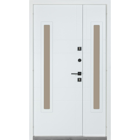 Ușă intrare casă Bulat House 706 Satin Alb Brown-2