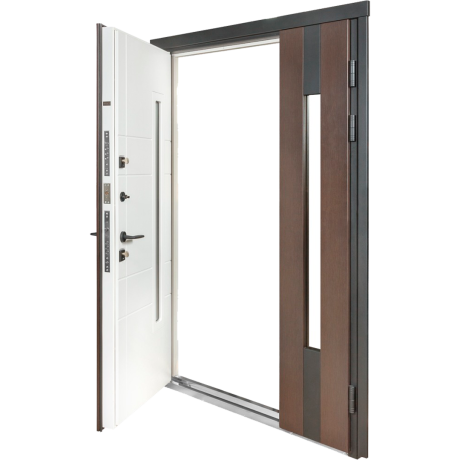 Ușă intrare casă Bulat House 706 Satin Alb Brown-3