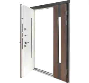 Ușă intrare casă Bulat House 706 Satin Alb Brown-3