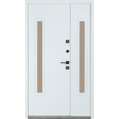 Ușă intrare casă Bulat House 706 Satin Alb Bronz-2