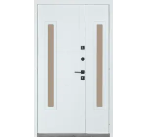 Ușă intrare casă Bulat House 706 Satin Alb Bronz-2