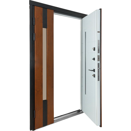Ușă intrare casă Bulat House 706 Satin Alb Bronz-3
