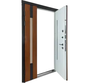 Ușă intrare casă Bulat House 706 Satin Alb Bronz-3