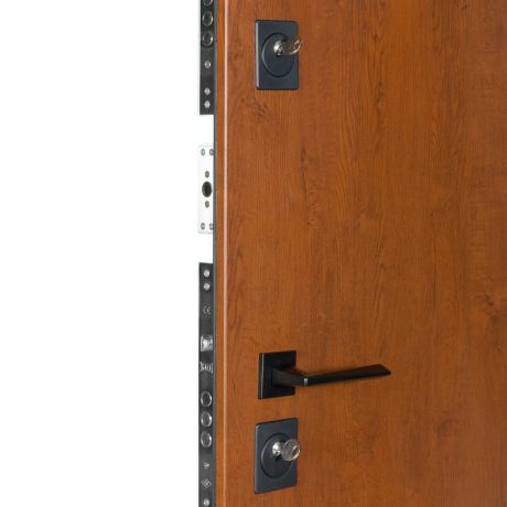 Ușă intrare casă Bulat House 706 Satin Alb Bronz-4