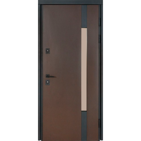 Ușă intrare casă Bulat House 705 Satin Alb Brown-1