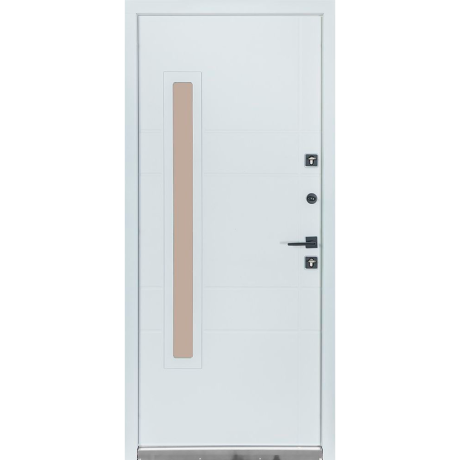 Ușă intrare casă Bulat House 705 Satin Alb Brown-2