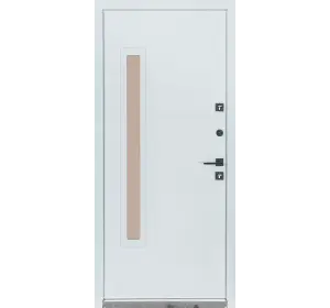 Ușă intrare casă Bulat House 705 Satin Alb Bronz-2