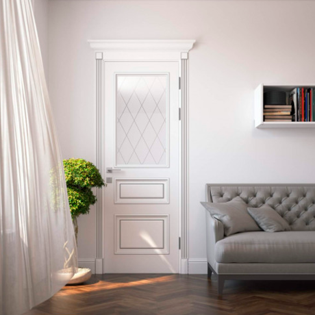 Ușă interior Rodos Rossi cu sticla (Patină aurie/argintie)-7