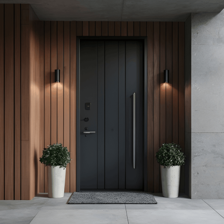 Ușă de exterior premium cu furnir natural PRIME BLACK-1
