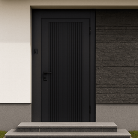 Ușă de exterior premium cu furnir natural CARBON-1
