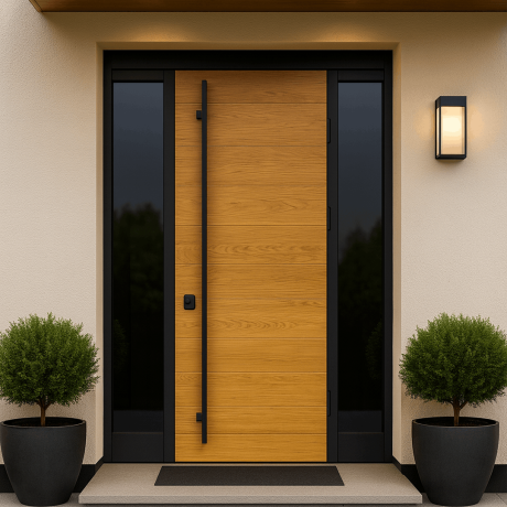 Ușă de exterior premium cu furnir natural GLISS LINE-1