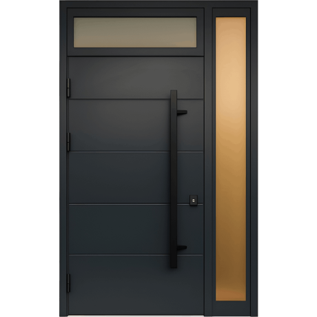 Ușă de exterior premium cu furnir natural GRAFIT-2