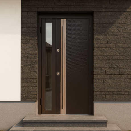Ușă de exterior premium cu furnir natural LINE LUX-1