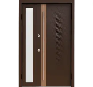 Ușă de exterior premium cu furnir natural LINE LUX-2