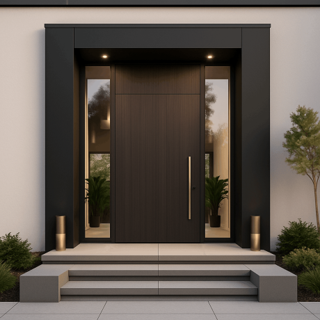 Ușă de exterior premium cu furnir natural NERO LINE-1