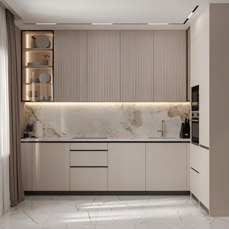 Bucătărie în stil modern din MDF AGT „Serenity Marble“-1